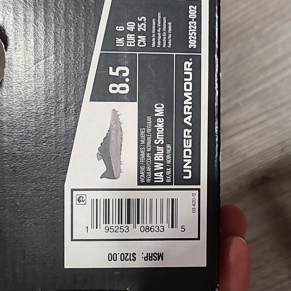 Under Armour Blur Smoke MC Cleats Size 8.5 - Picture 3 of 6